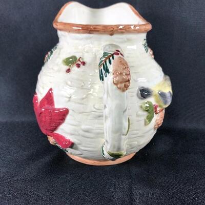 Sonoma Knollwood Rustic Pinecone and Birds Water Pitcher 