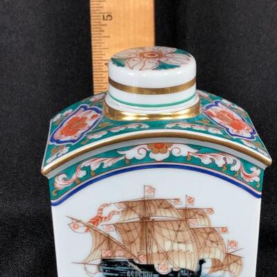 Vintage Ceramic Sailing Ship Decanter Apothecary Jar Vista Alegre Portugal