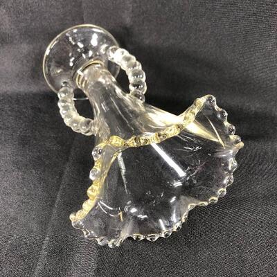 Vintage Imperial Glass Candlewick Fluted Vase Yellow Hue