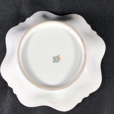 Vintage Pale Blue Floral Trinket Dish Plate France 