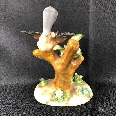 Vintage Marked Staffordshire Bird in Tree Figurine
