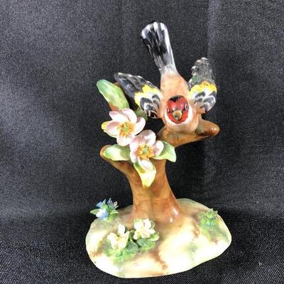 Vintage Marked Staffordshire Bird in Tree Figurine