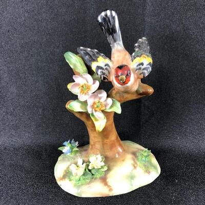 Vintage Marked Staffordshire Bird in Tree Figurine