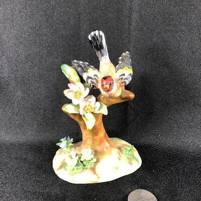 Vintage Marked Staffordshire Bird in Tree Figurine