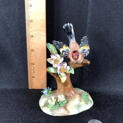 Vintage Marked Staffordshire Bird in Tree Figurine