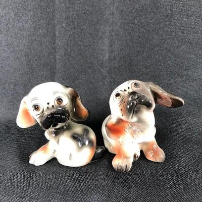 Adorable Vintage Puppy Salt and Pepper Shaker Set