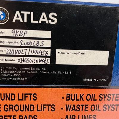 799-Atlas Car Lift Model: 9KBP ( SEE DETAILS)