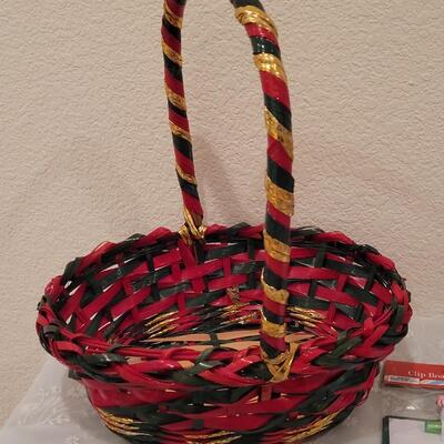 Lot 197: Christmas Basket and Children's Activity Packs, Erasers and Dry Erase Boards