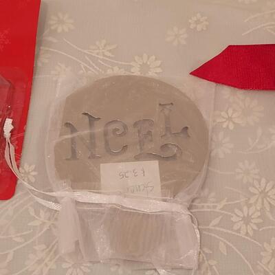 Lot 212: Christmas Window Gels, Ornament Hangers and Ribbon 