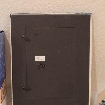 Lot 226: Christmas Picture Frame, Snowman and Small Wood Tree Block 