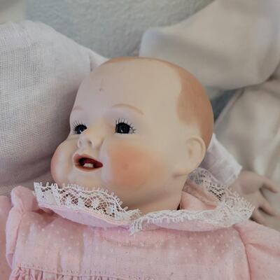 Lot 296: Handpainted China Dolls (one is missing a finger)