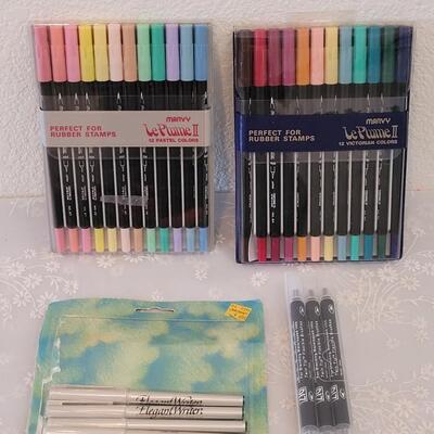 Lot 308: Marker and Blending Brushes and Elegant Writer Pens