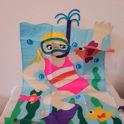 Lot 328: Large Swimming Girl Flag