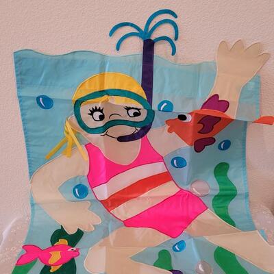 Lot 328: Large Swimming Girl Flag