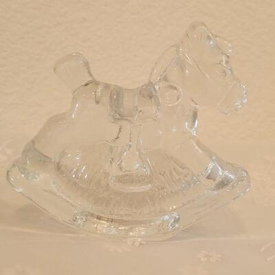 Lot 339: Fenton Rocking Horse Candleholder 