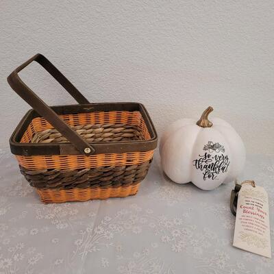 Lot 345: Count Your Blessings Pumpkin and Fall Basket 