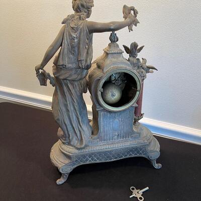 #1 Antique French Cast Metal Clock