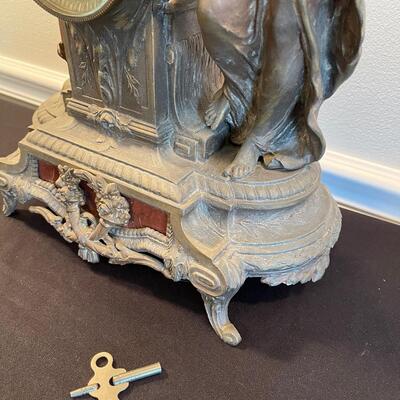 #1 Antique French Cast Metal Clock
