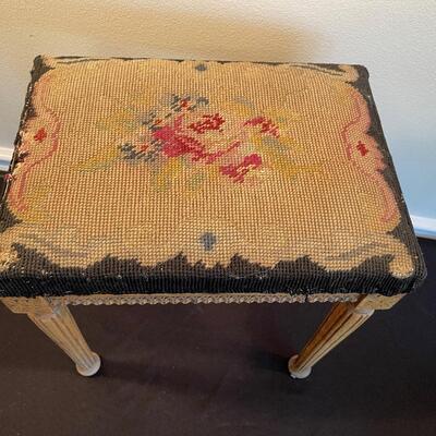 #8 Antique Needle Point Stool 
