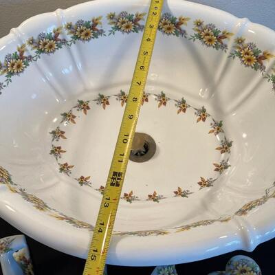 #10 Sunflower Drop in Bathroom Sink W/ Towl Hooks, Door Knob 2 towel rack 