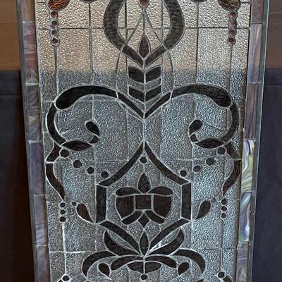 #18 Stain Glass Panel Floral Art Nouveau