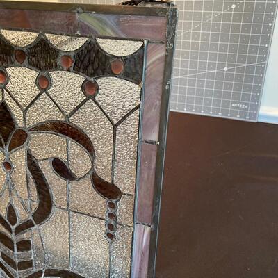 #18 Stain Glass Panel Floral Art Nouveau