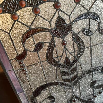 #18 Stain Glass Panel Floral Art Nouveau