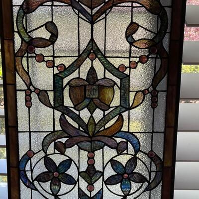 #18 Stain Glass Panel Floral Art Nouveau