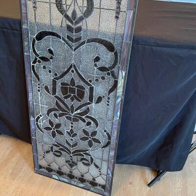 #18 Stain Glass Panel Floral Art Nouveau