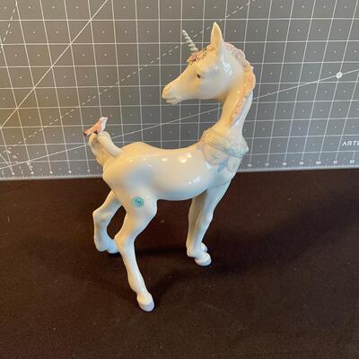 #27 Lladro Unicorn with Bird on his Tail