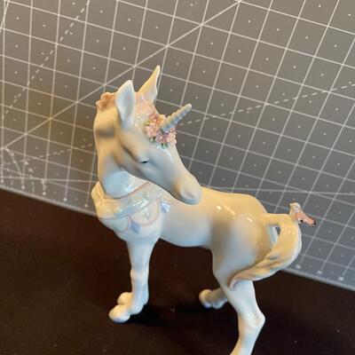 #27 Lladro Unicorn with Bird on his Tail
