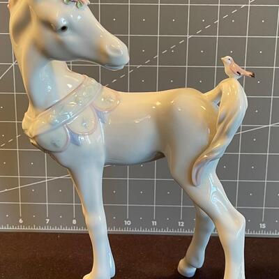 #27 Lladro Unicorn with Bird on his Tail