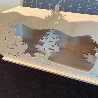 #29 Back Lite Shadow Box, Cut out - Woods scene
