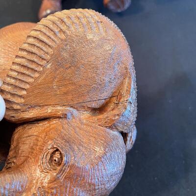 #32 Elephant Sculpture Wood   