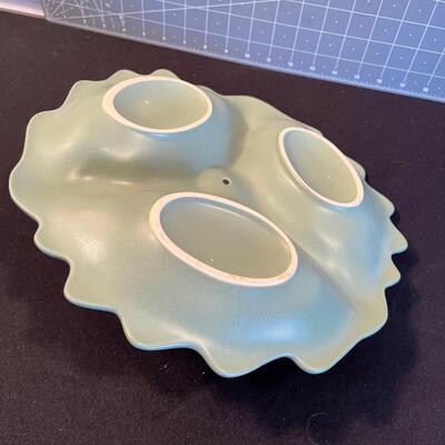 #50 Darling Sage Colored Bird Serving Platter Stoneware