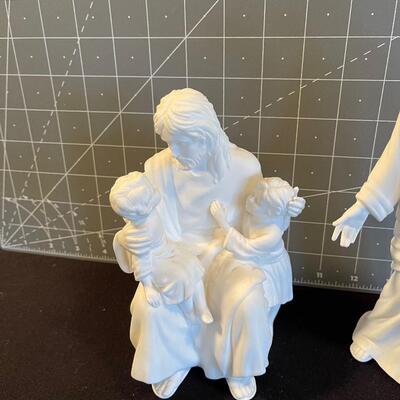 #51 Lenox (2) Jesus Statues - The Teacher and Children's Blessing 