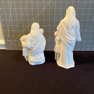 #51 Lenox (2) Jesus Statues - The Teacher and Children's Blessing 