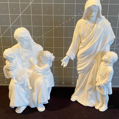 #51 Lenox (2) Jesus Statues - The Teacher and Children's Blessing 