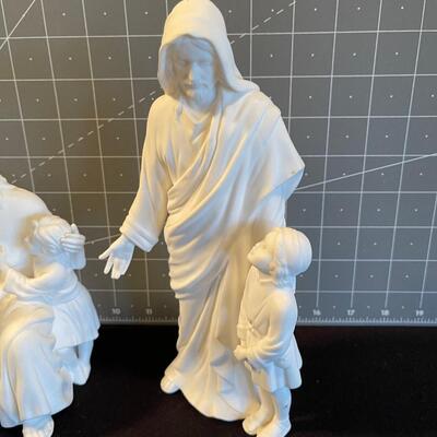 #51 Lenox (2) Jesus Statues - The Teacher and Children's Blessing 