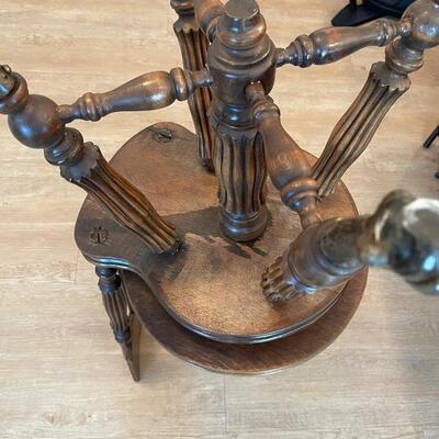 #63 Claw Foot Walnut Piano Chair