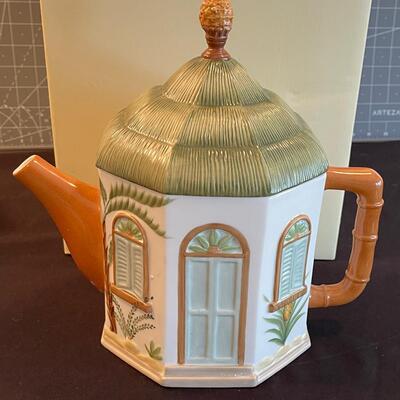 #64 Tea Pot Shaped Cookie Jar