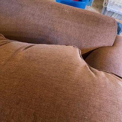 #67 Brown Love Seat Rolled Arm, 