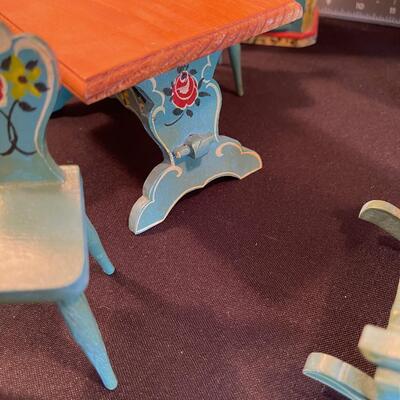 #77 Vintage Hand Painted Doll Furniture