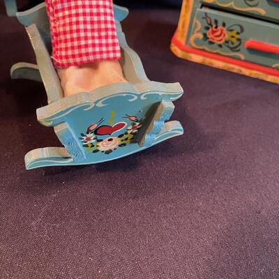 #77 Vintage Hand Painted Doll Furniture
