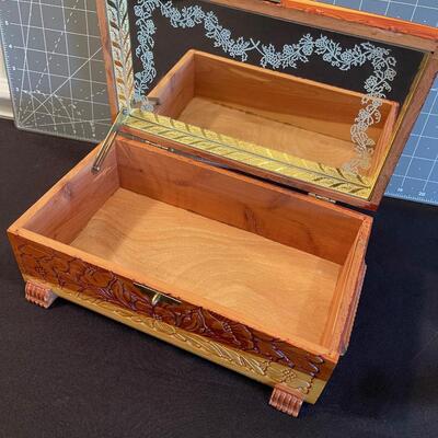 #83 Hand Carved Cedar Jewel Box 