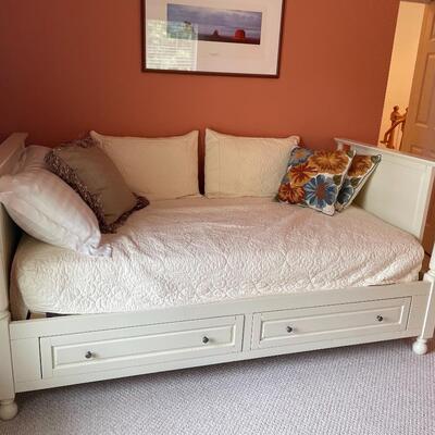 New Pottery Barn day bed with two drawer storage