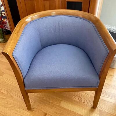 Three beautiful blue club chairs 