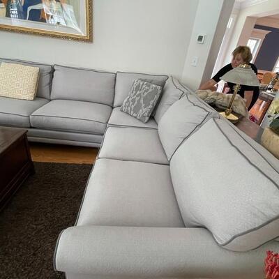 Like new Rowe furniture grey sectional sofa
