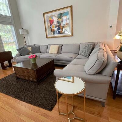Like new Rowe furniture grey sectional sofa