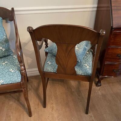 #108 2 Armed Side Chairs.